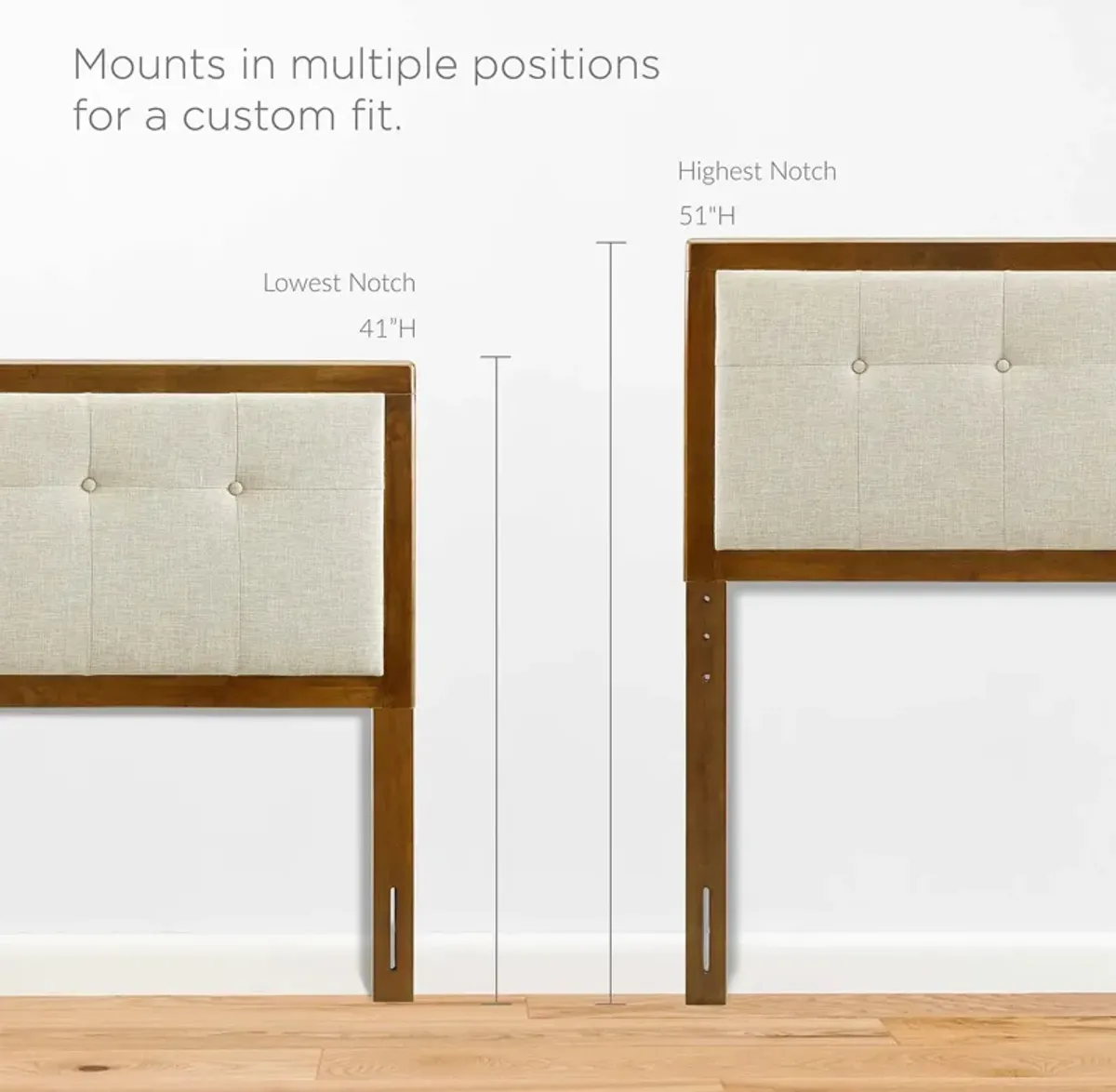 Modway - Draper Tufted Queen Fabric and Wood Headboard