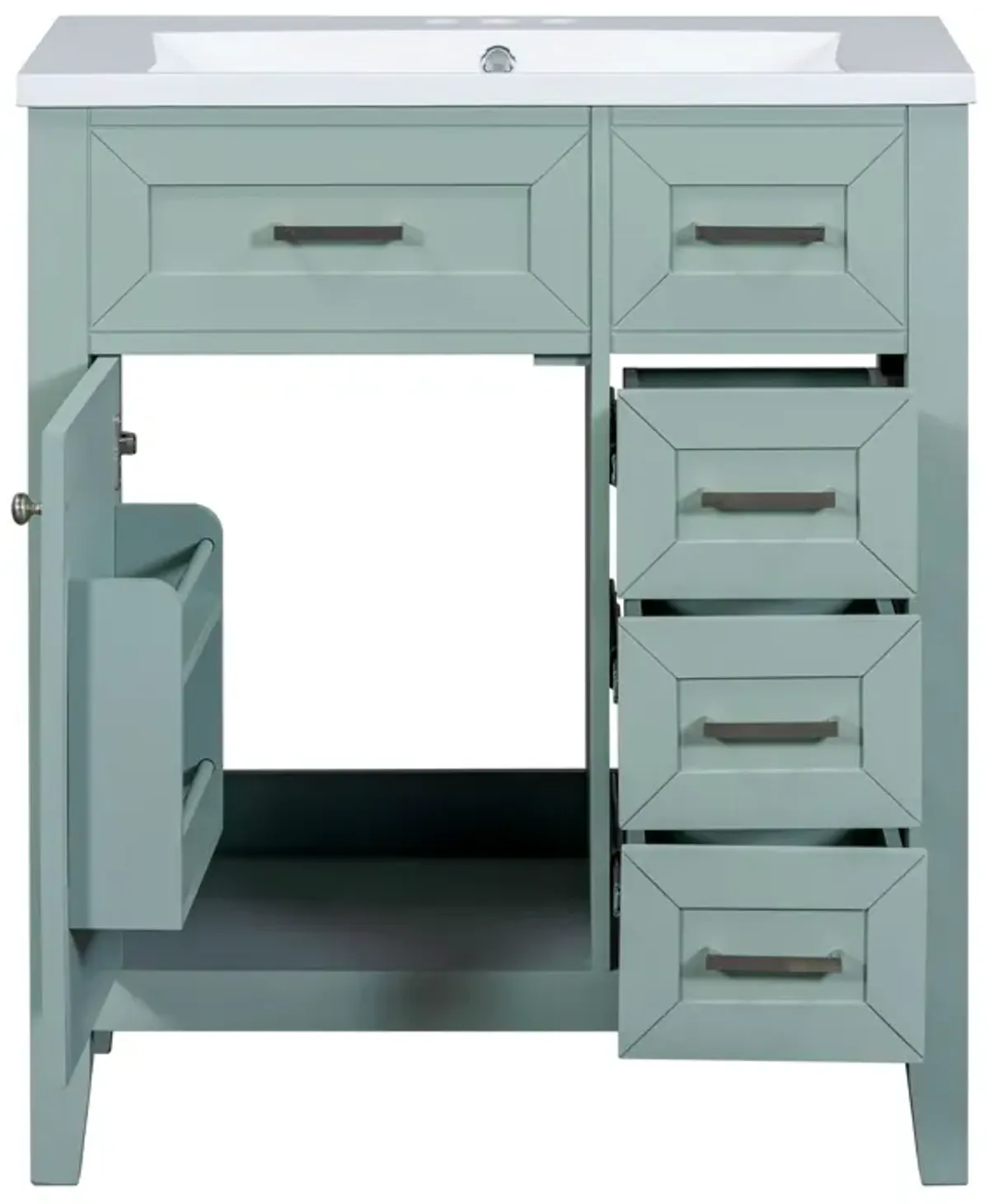 P PURLOVE Bathroom Furniture Vanity with Sink Combo