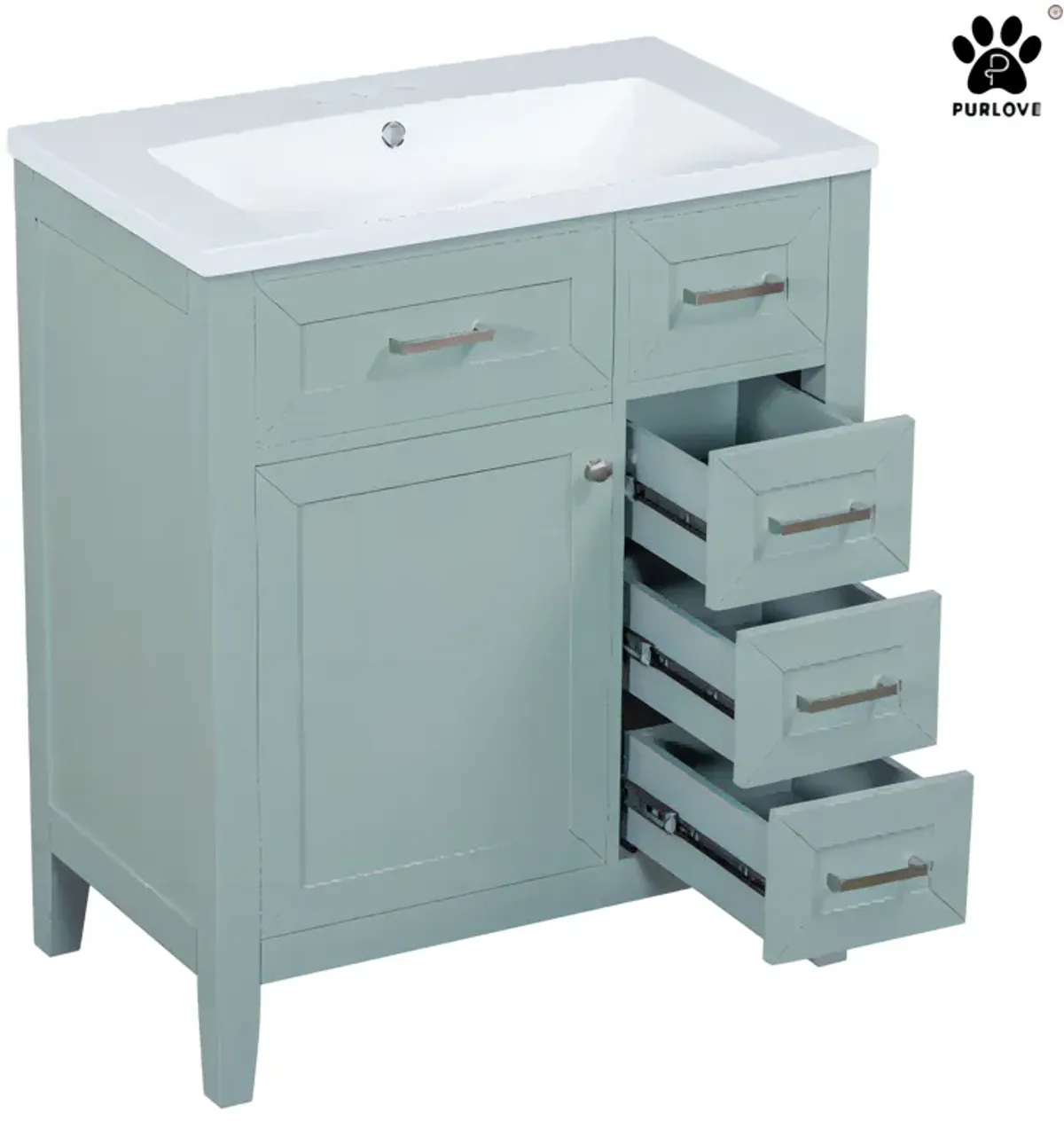 P PURLOVE Bathroom Furniture Vanity with Sink Combo