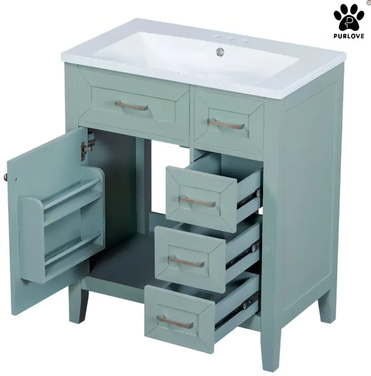 P PURLOVE Bathroom Furniture Vanity with Sink Combo