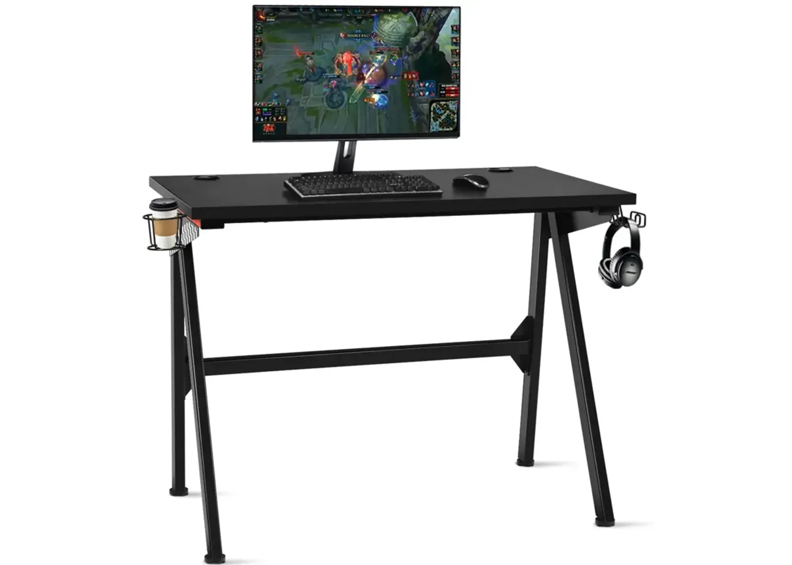 Costway Gaming Desk Home Office PC Table Computer Desk with Cup Holder & Headphone Hook