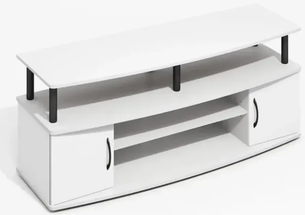JAYA Large Entertainment Center Hold up to 55-IN TV, Plain White/Black