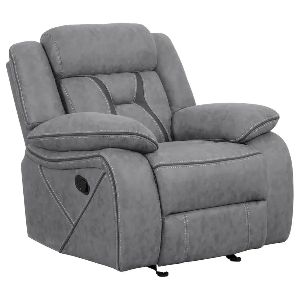 Coaster Co. of America Higgins Upholstered Glider Recliner Chair Grey