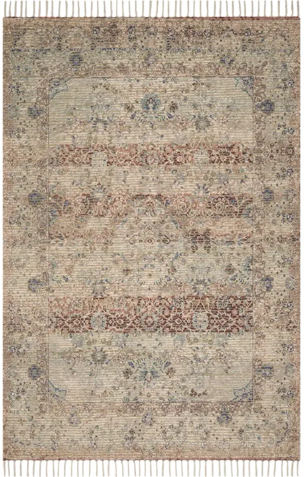 Cornelia COR05 Seafoam Green/Brick 5' x 7'6" Rug