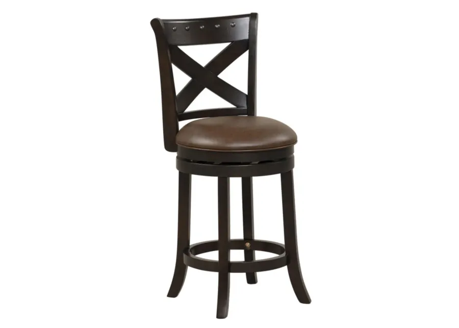 Hivvago 26"/31" Swivel Bar Stool with Curved Backrest PU Leather Seat and Footrest