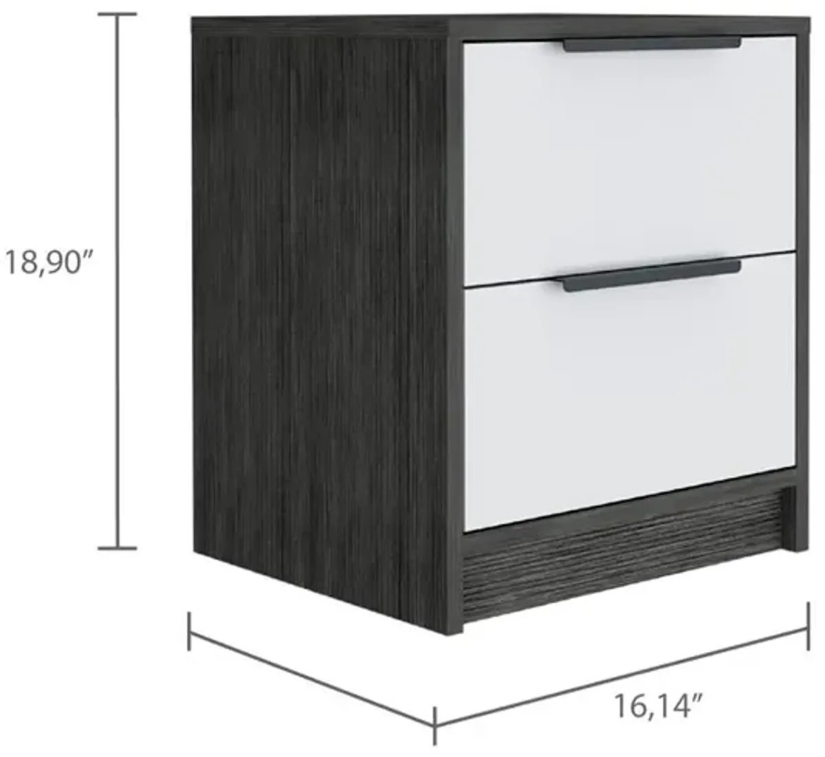 Egeo Night Stand - Smoky Oak/White