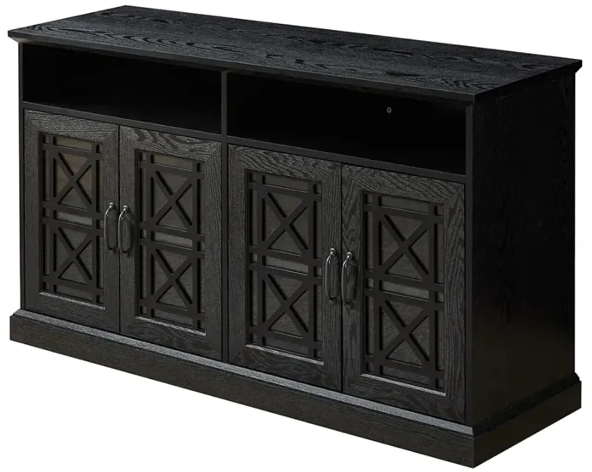 53" TV Console/Storage Buffet Cabinet/Sideboard, Black- Wood Grain Finish