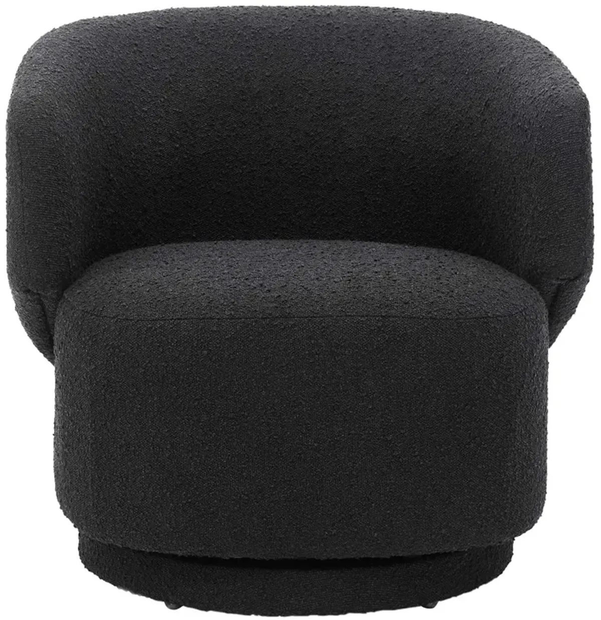 Celestia Boucle Fabric Fabric and Wood Swivel Chair