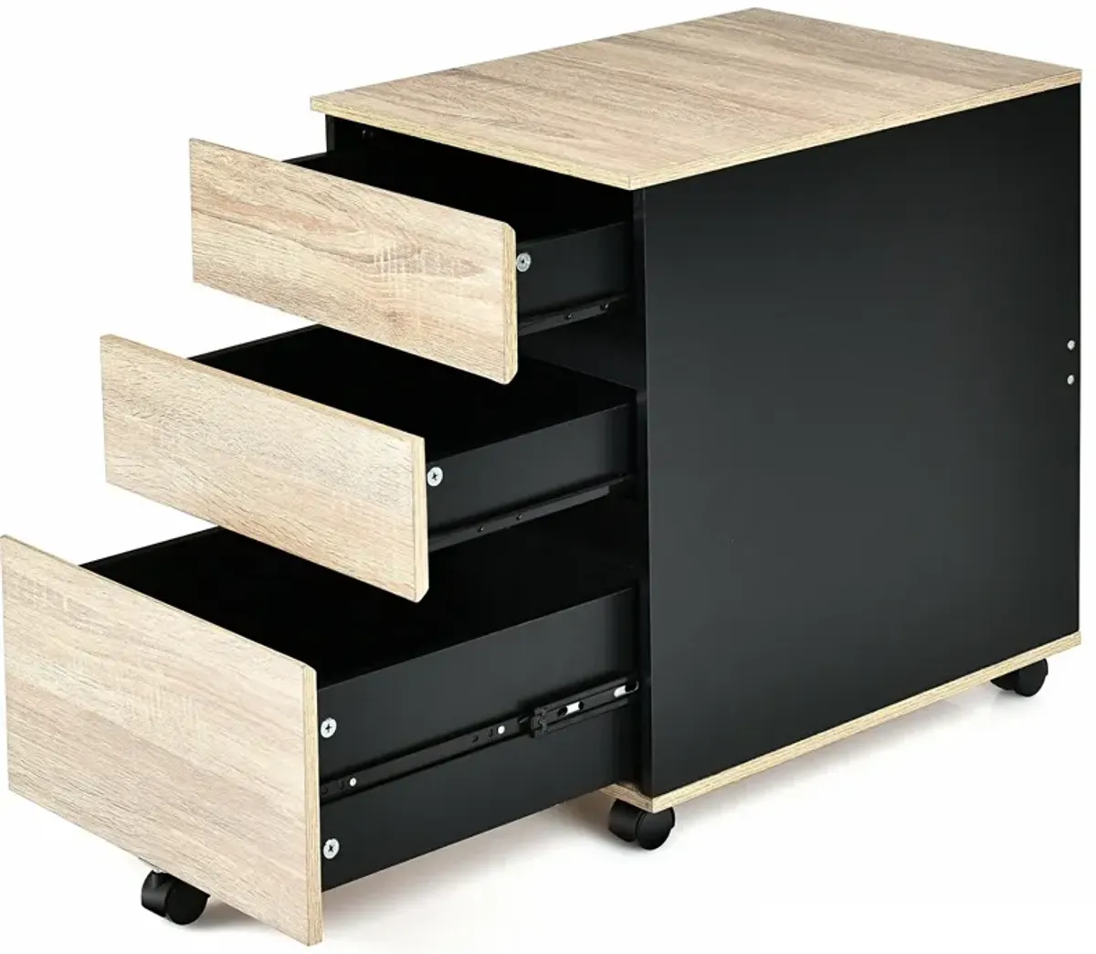 3-Drawer Mobile File Cabinet for Home Office