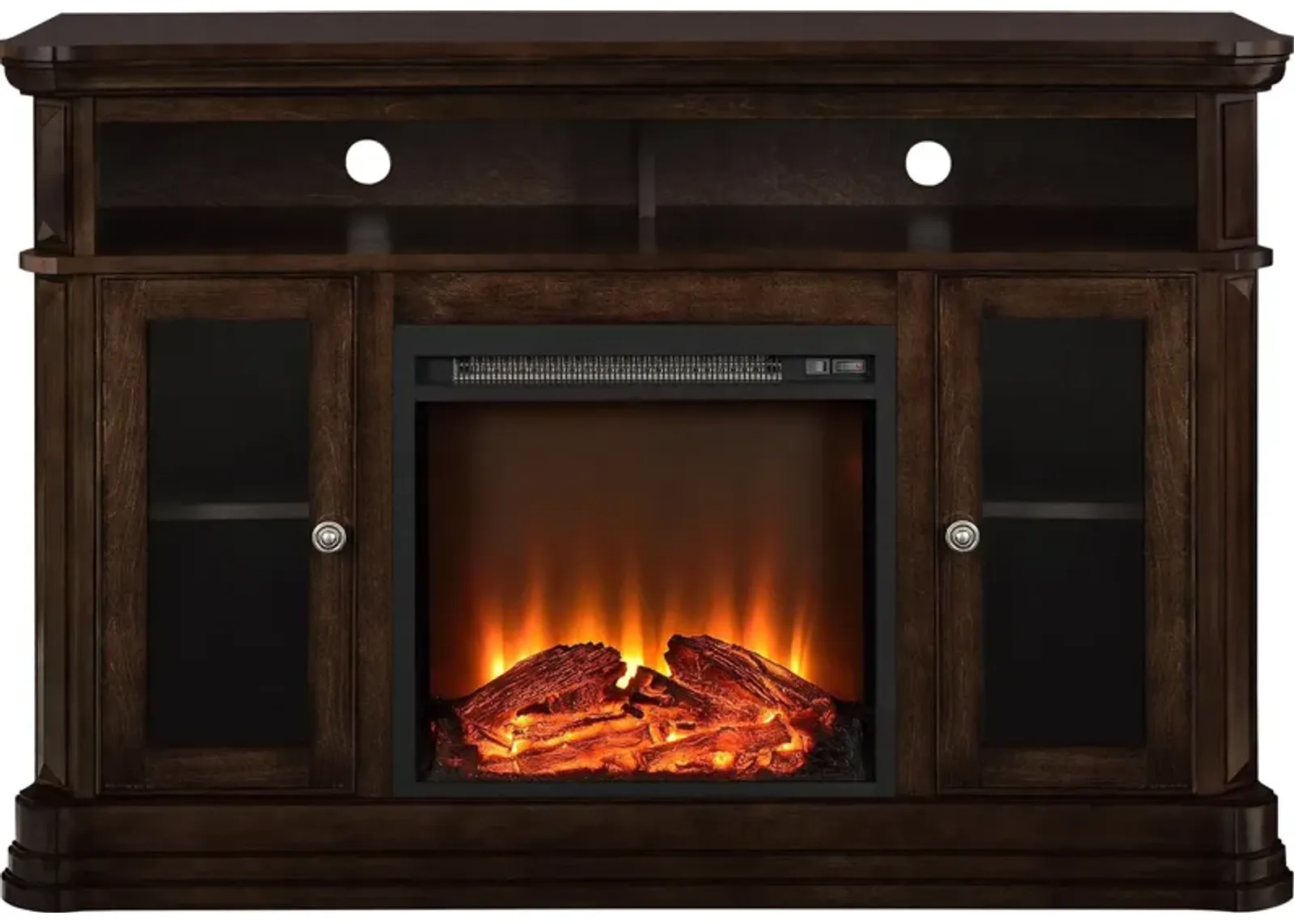 Brooklyn Electric Fireplace Space Heater TV Console for TVs up to 50", Espresso