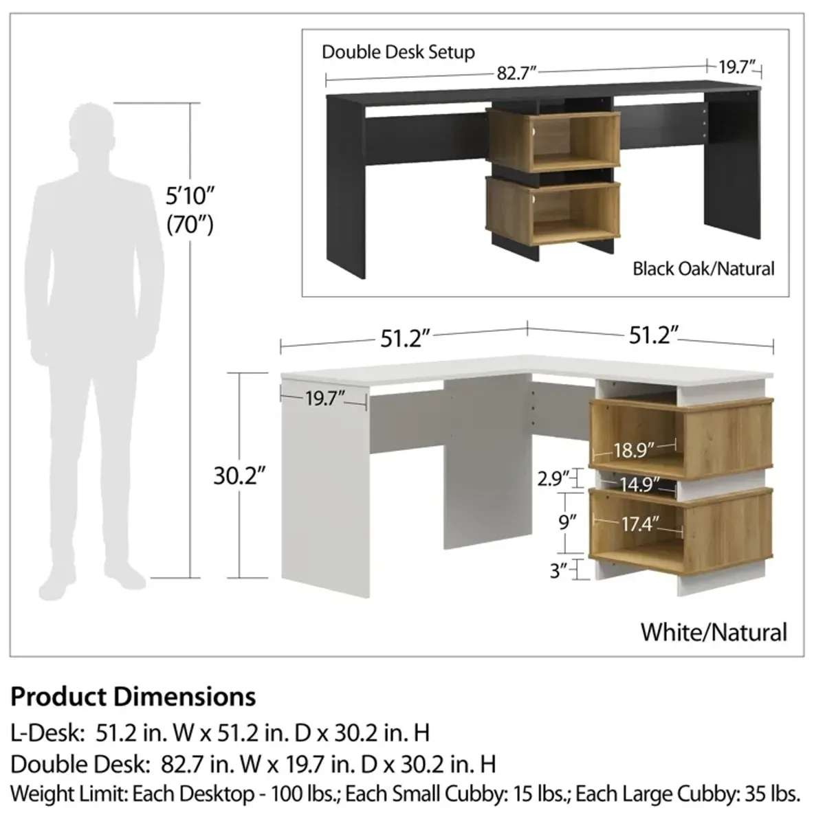 Nelson 2 Way Desk