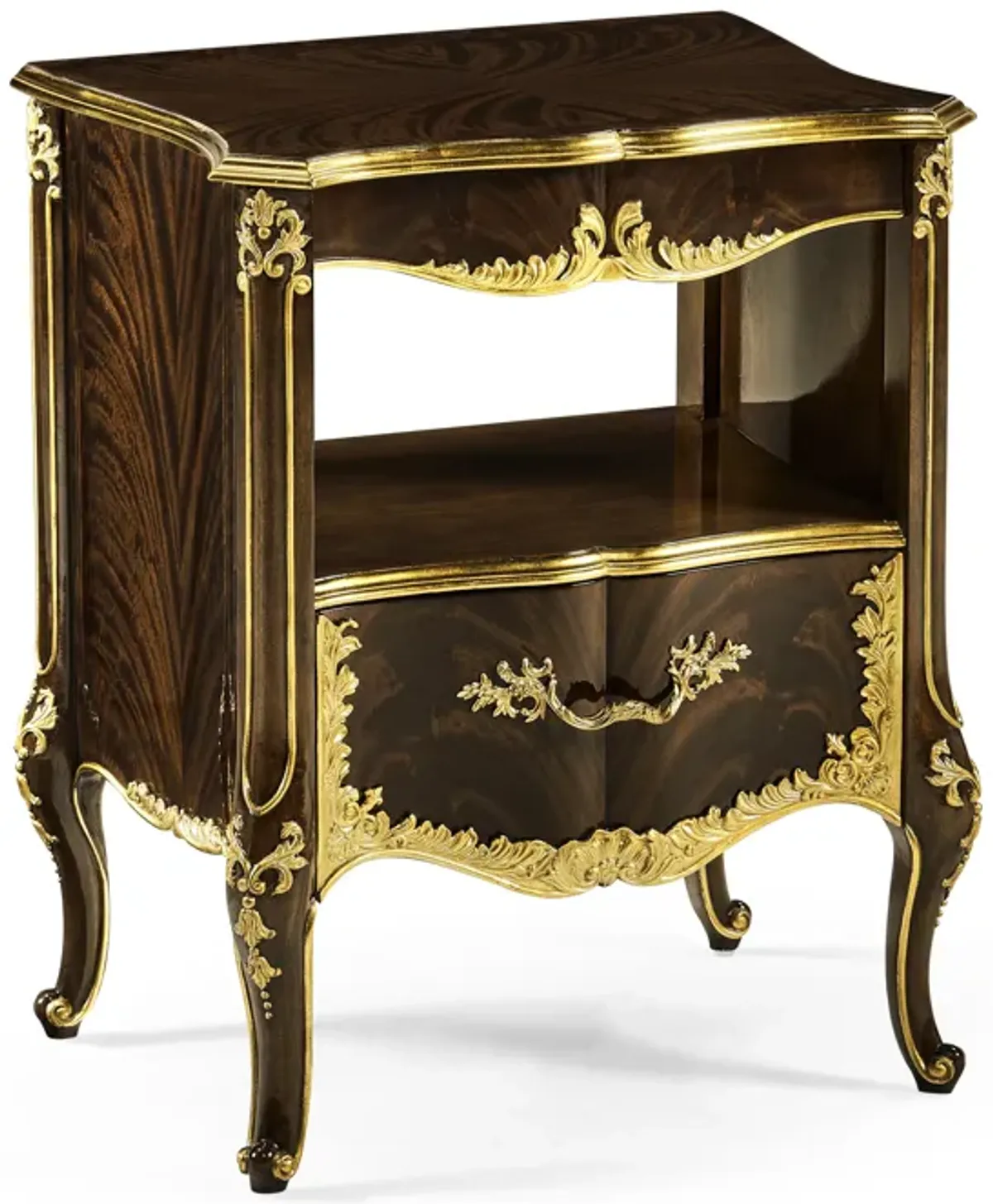 Mahogany & Gilded Nightstand