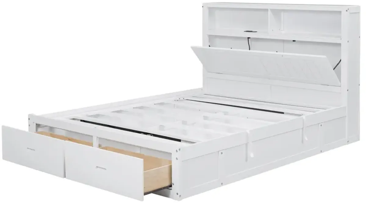 Merax Platform Bed with Storage LED Headboard