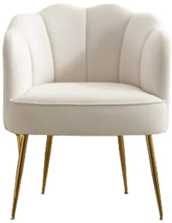 Hivvago Shell Shape Velvet Fabric Armchair Accent Chair With Gold Legs