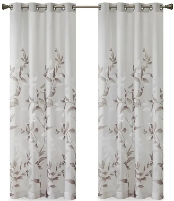 Gracie Mills Patton Botanical Burnout Printed Curtain Panel - 50x95"