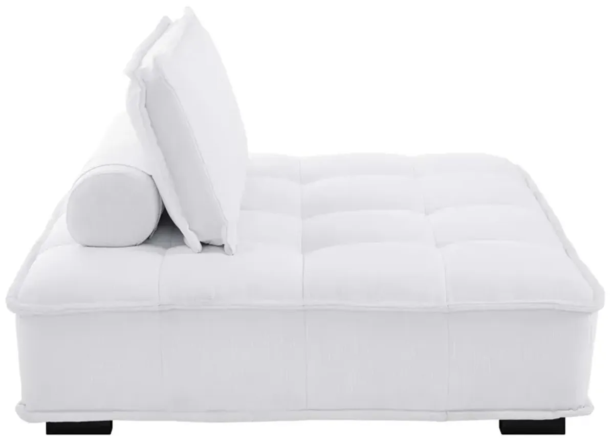 Saunter Tufted Fabric 4-Piece Sectional Sofa White