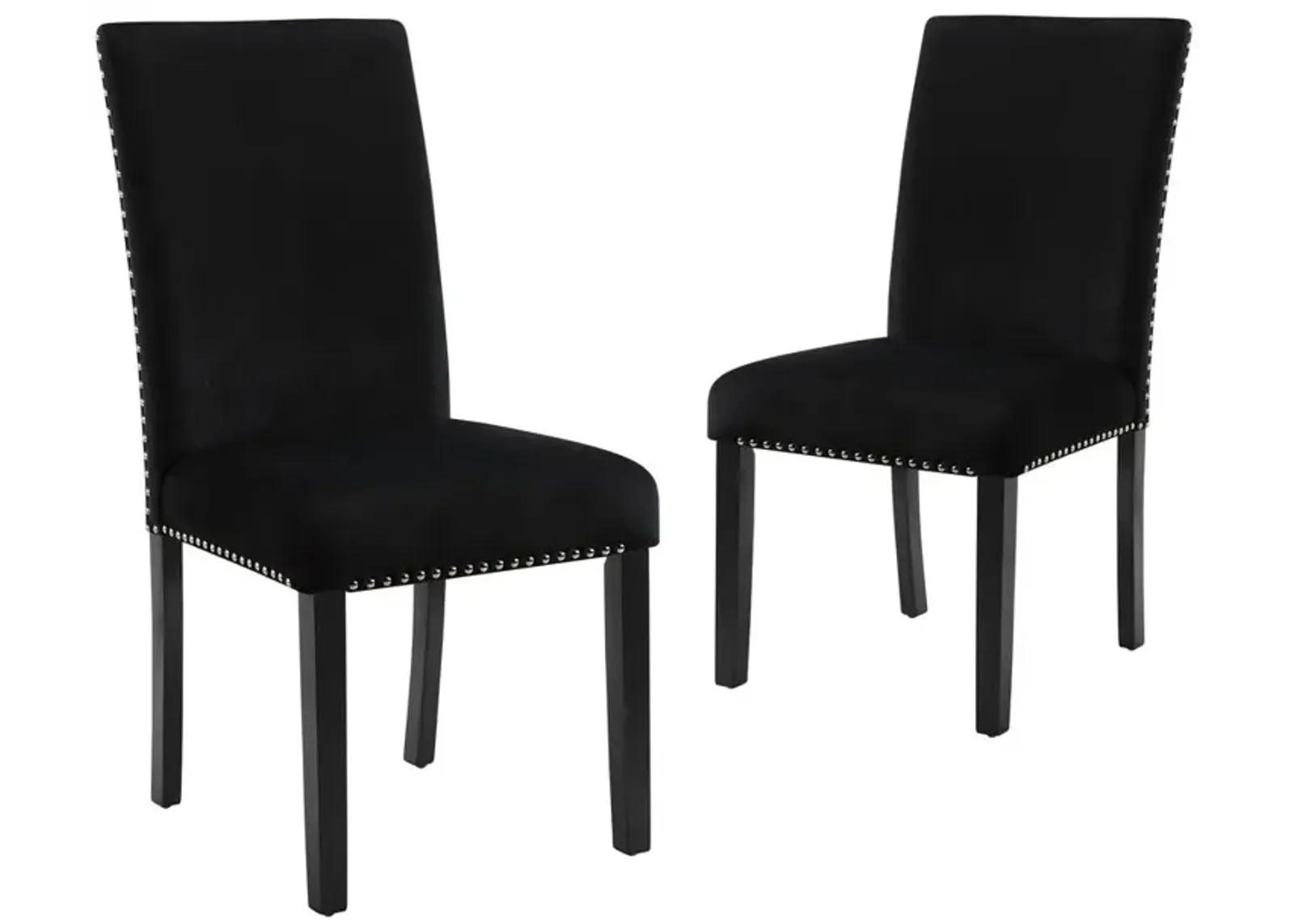 New Classic Furniture Furniture 37.75 Velvet & Wood Dining Chair in Black (Set of 2)