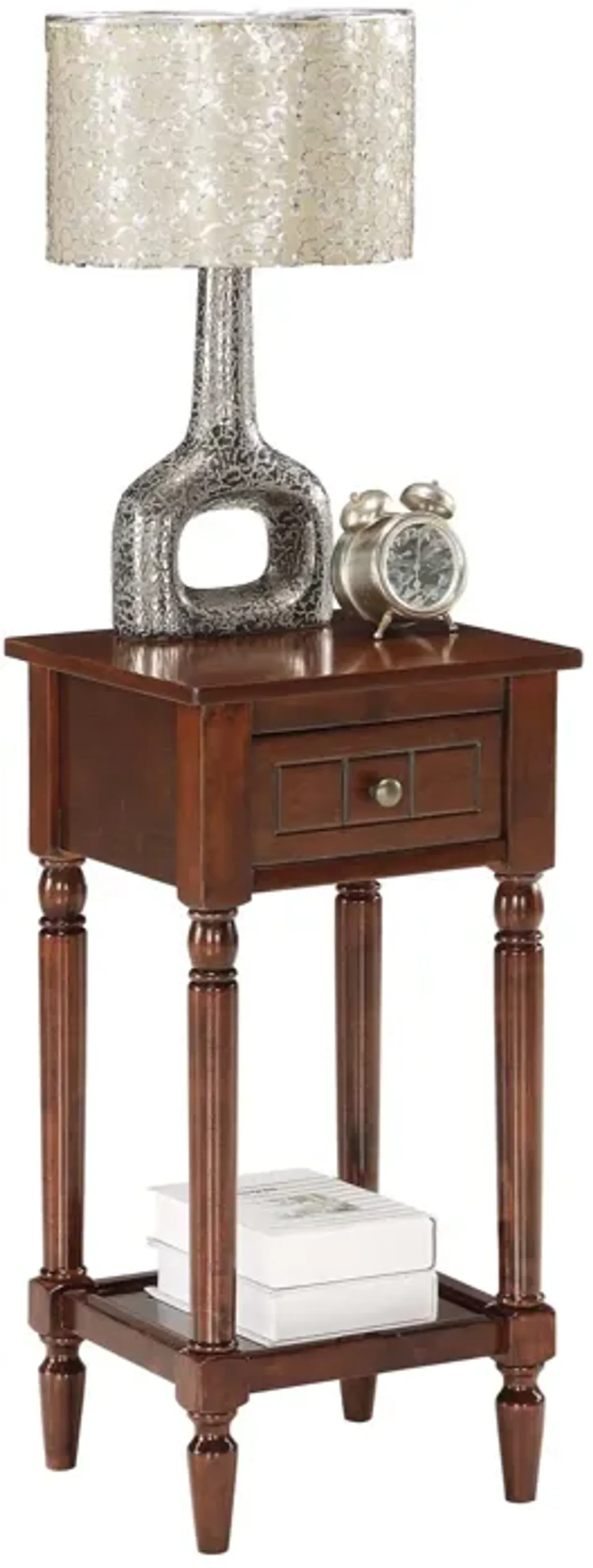 Convenience Concepts French Country Khloe 1 Drawer Accent Table with Shelf, Espresso