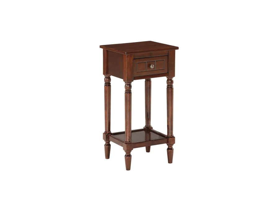 Convenience Concepts French Country Khloe 1 Drawer Accent Table with Shelf, Espresso