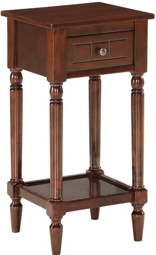 Convenience Concepts French Country Khloe 1 Drawer Accent Table with Shelf, Espresso