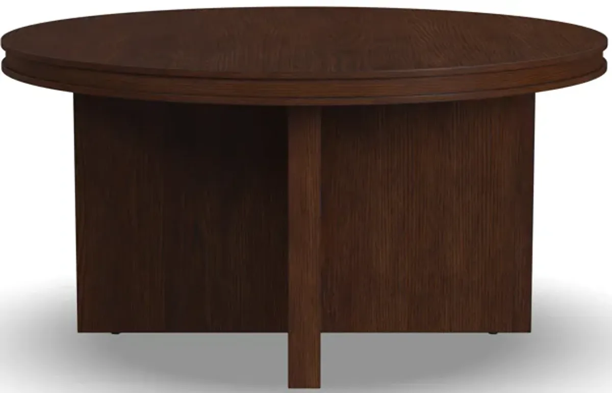 Waterfall Brown Round Coffee Table