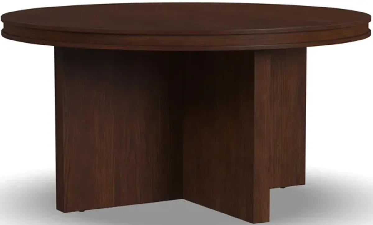 Waterfall Brown Round Coffee Table