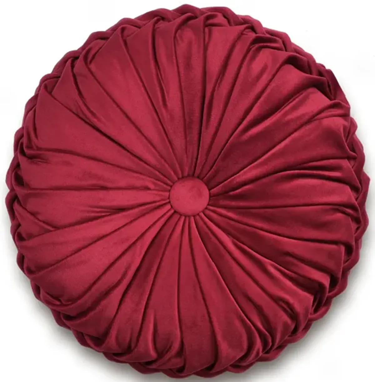 Round Pleated Soft Velvet Decorative Pillow