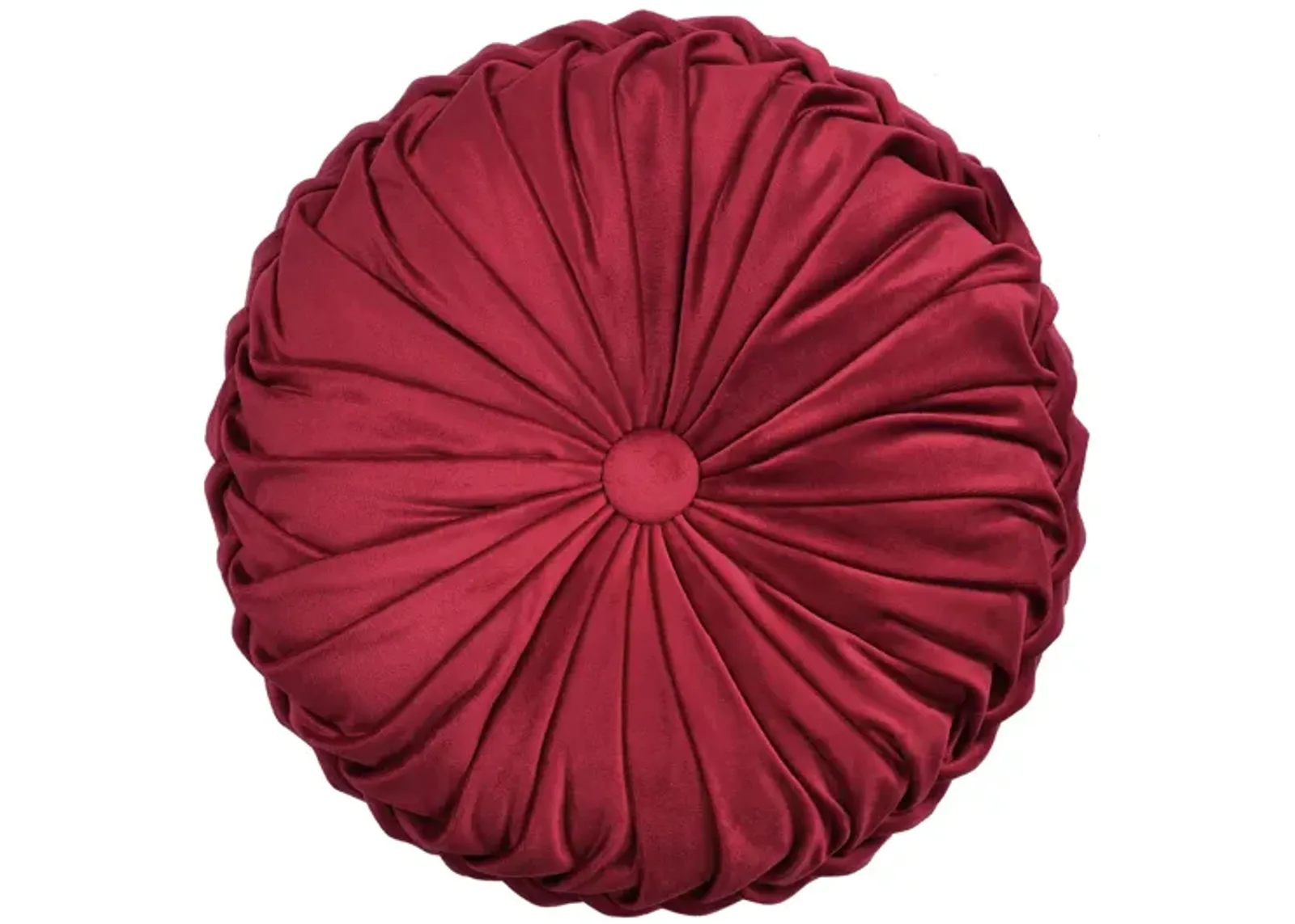 Round Pleated Soft Velvet Decorative Pillow