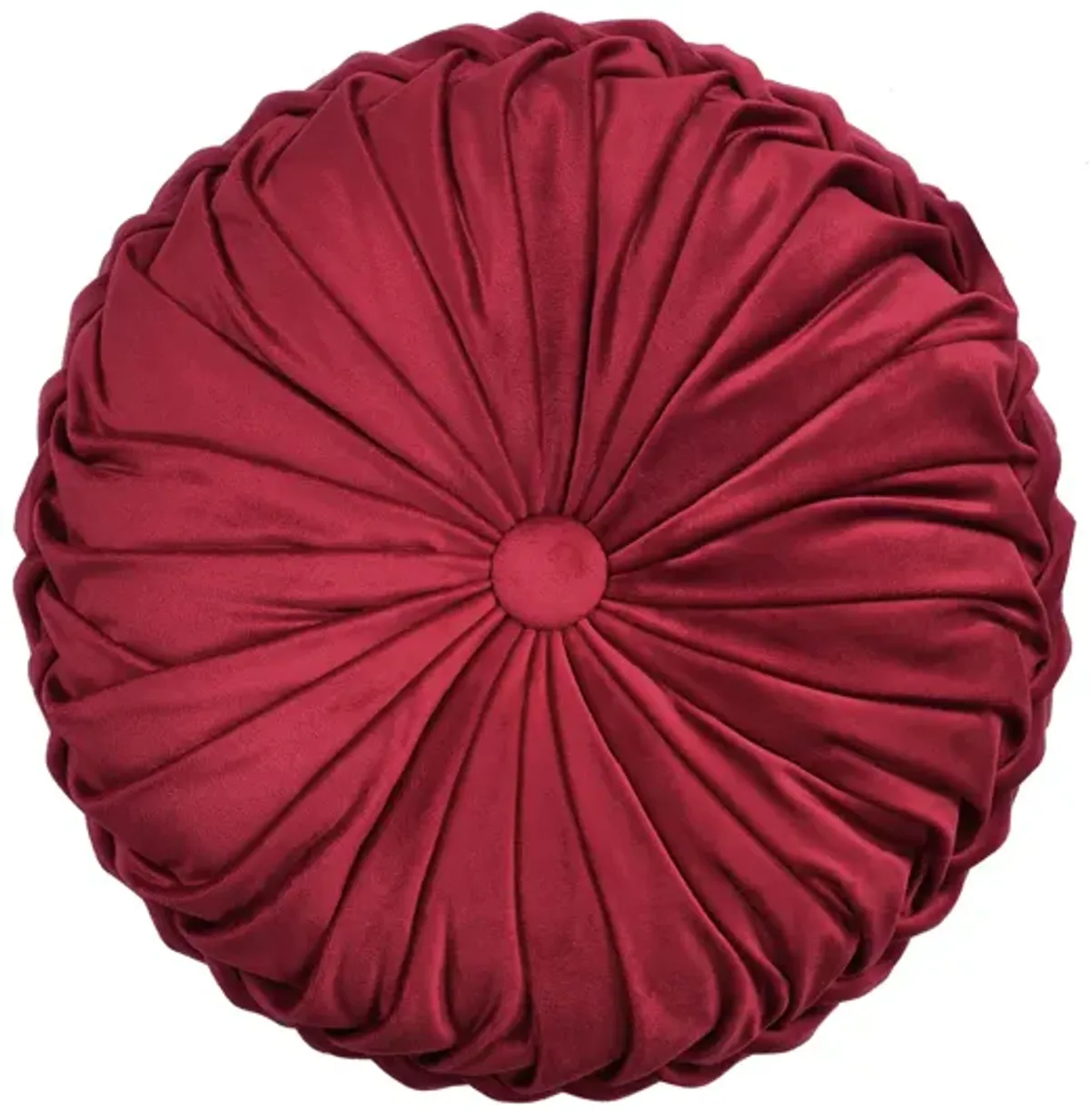 Round Pleated Soft Velvet Decorative Pillow