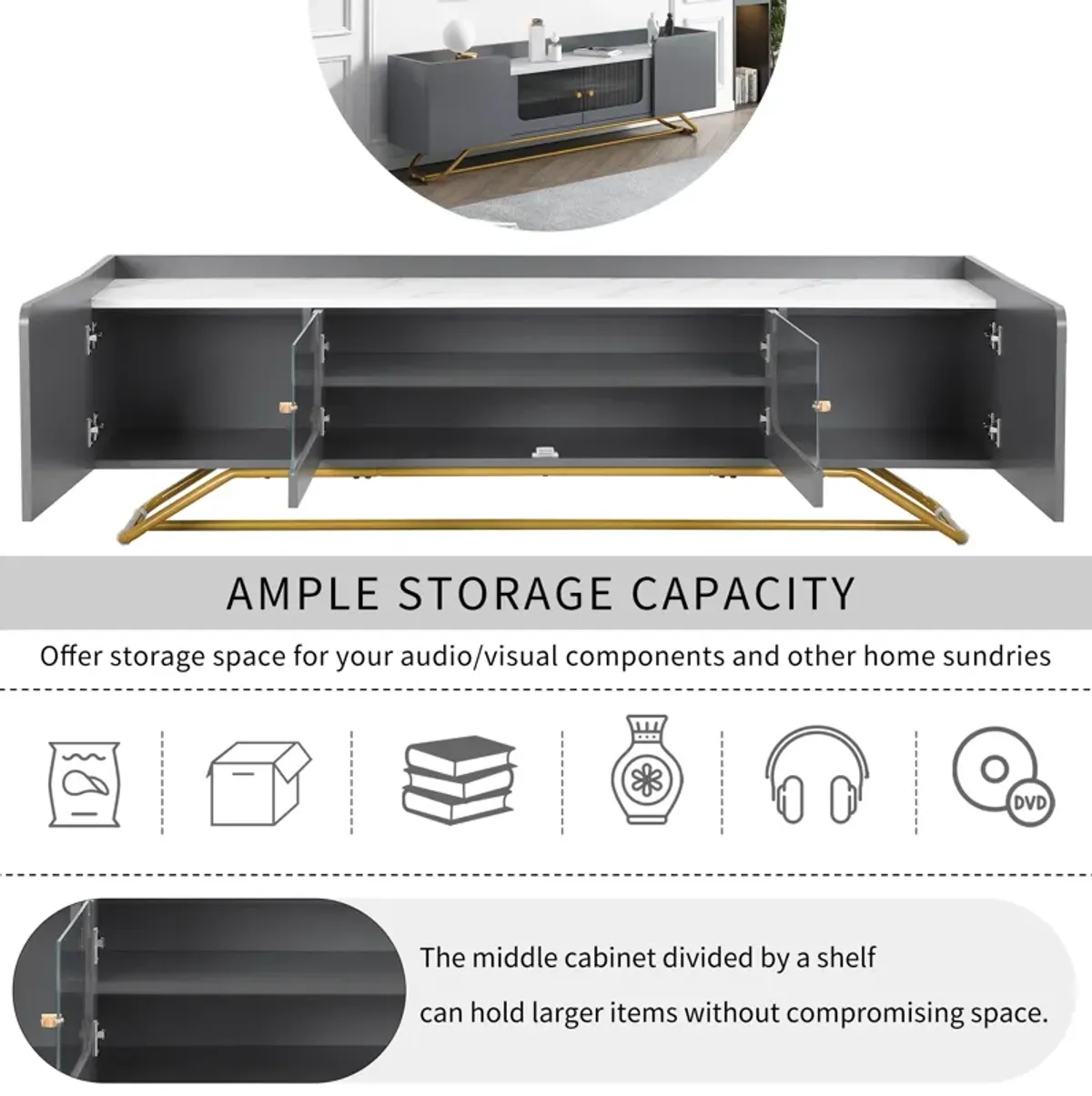 Merax Contemporary Entertainment Center TV Stand