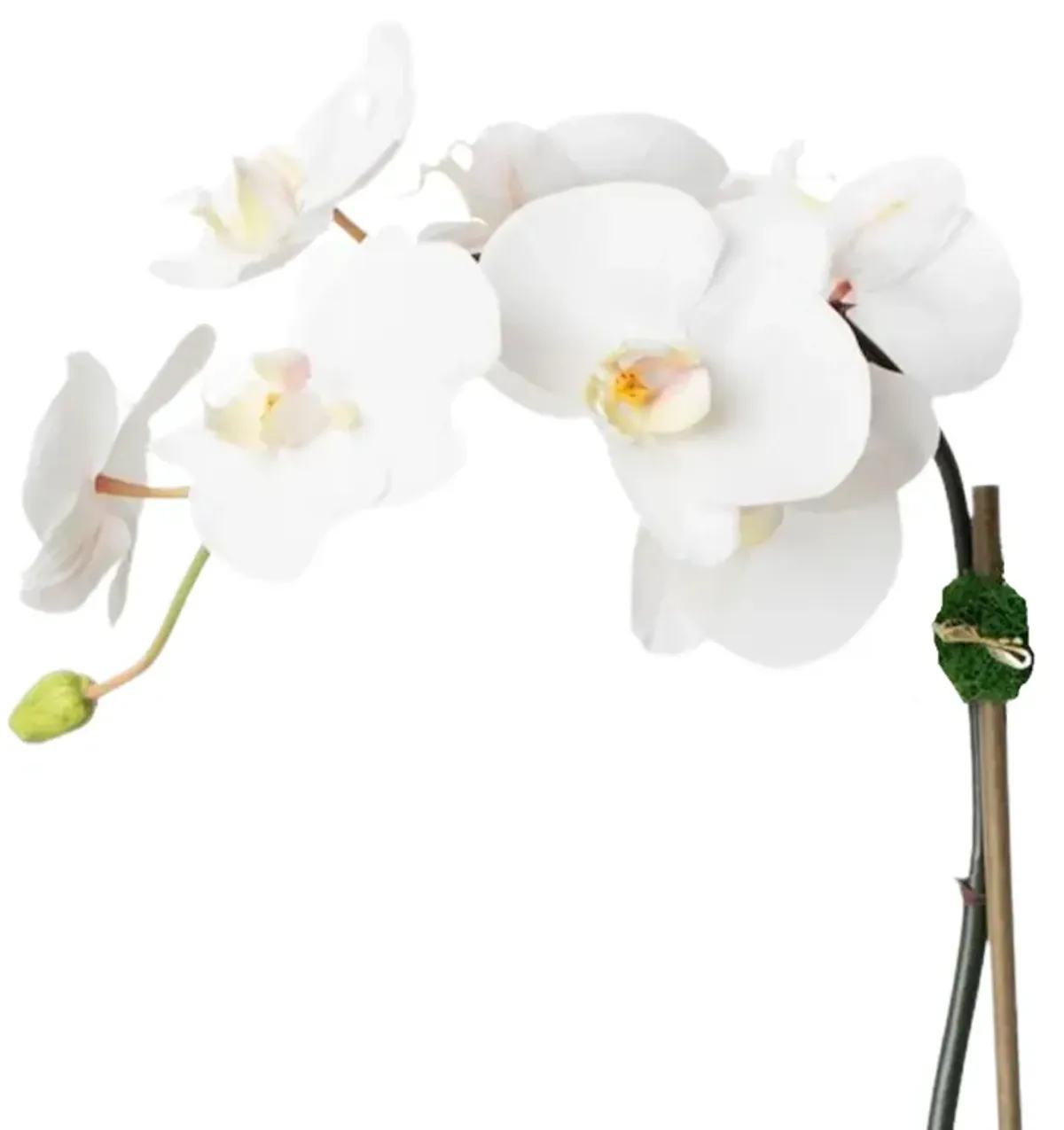 Artificial White Orchid Centerpiece Arrangement In Beige Planter - 28"