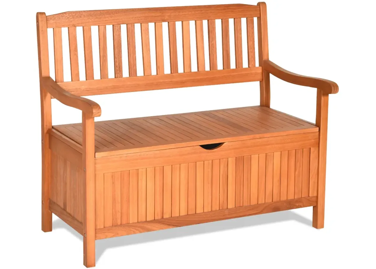 33 Gallon Wooden Storage Bench with Liner for Patio Garden Porch