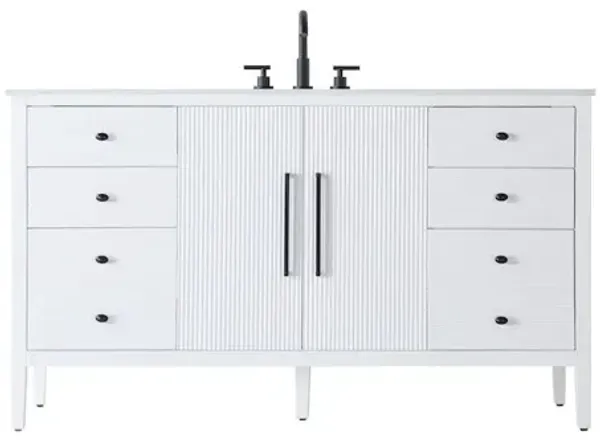 Elegant Kitchen and Bath 60 inch Single Bathroom Vanity in White