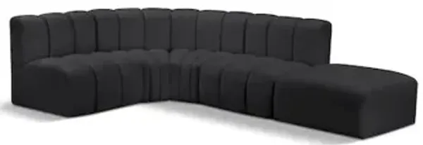Meridian Furniture Arc Black Vegan Leather Modular Sofa
