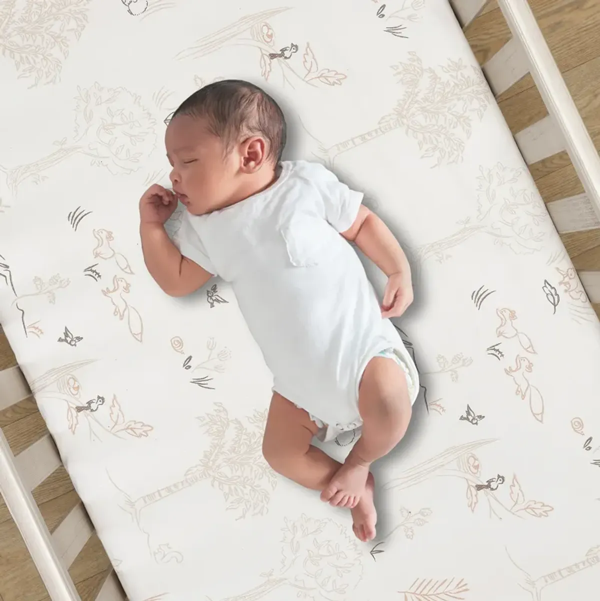 Lambs & Ivy Treetop Fox Woodland Breathable Cotton Fitted Crib/Toddler Sheet