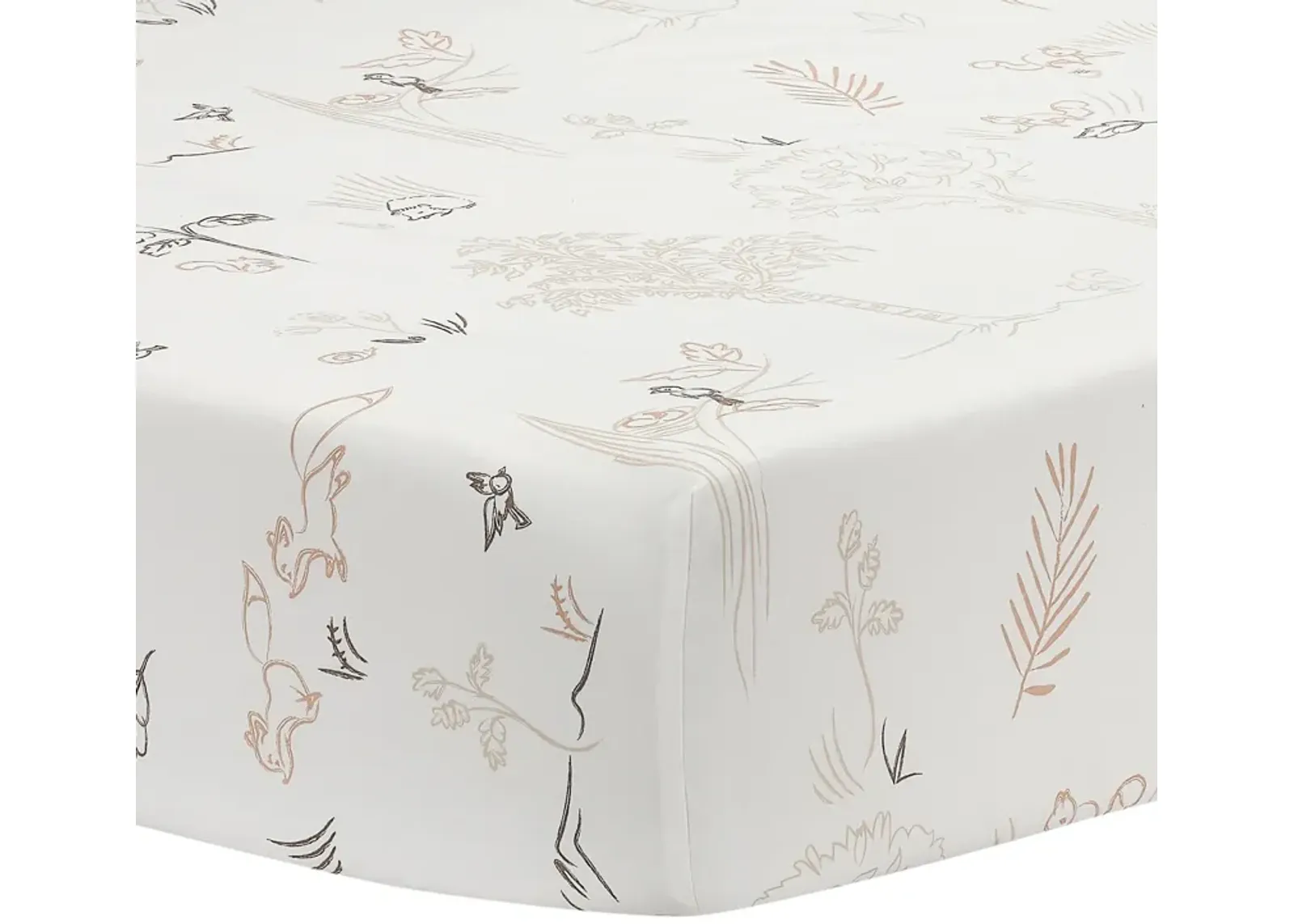 Lambs & Ivy Treetop Fox Woodland Breathable Cotton Fitted Crib/Toddler Sheet