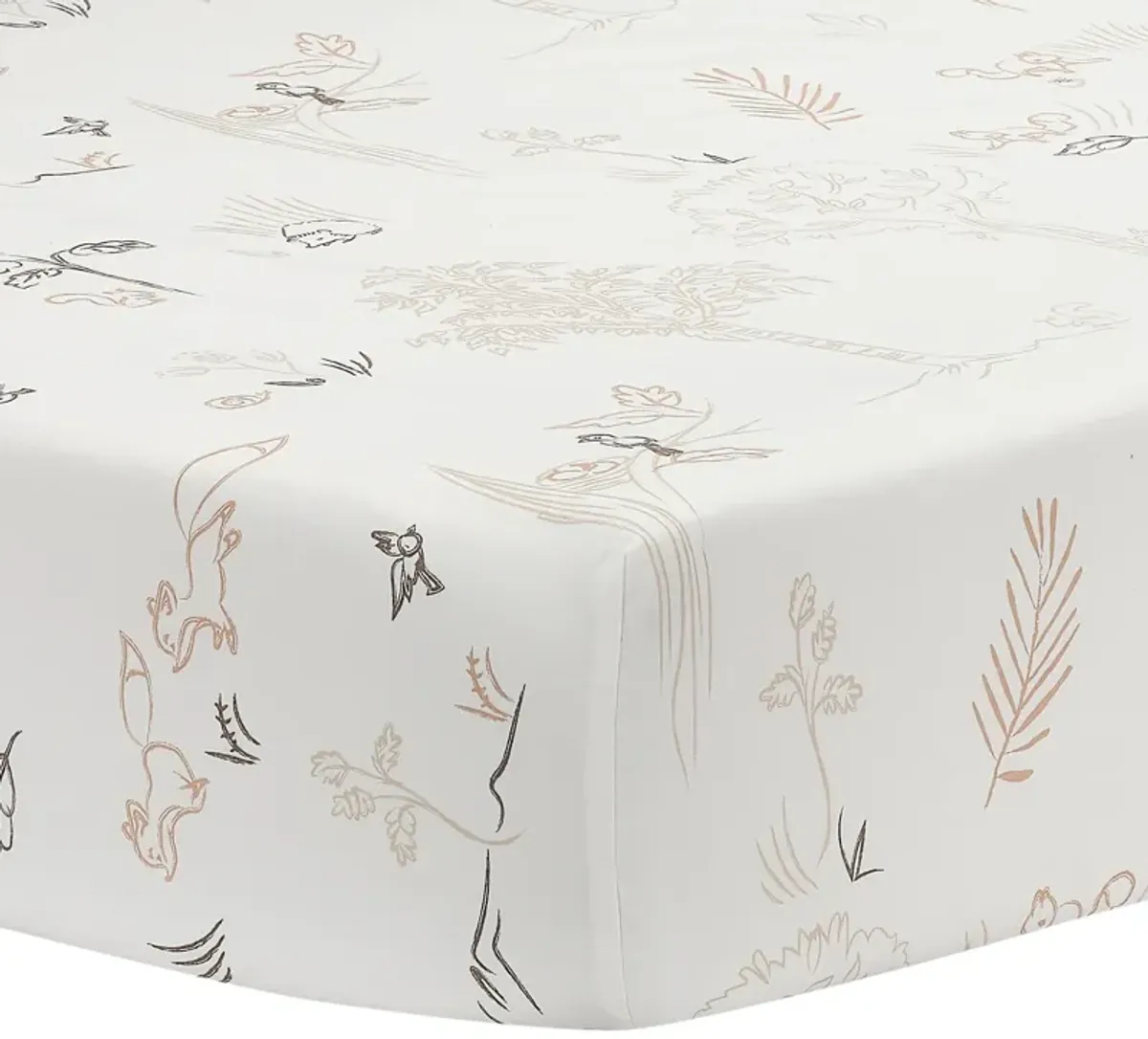 Lambs & Ivy Treetop Fox Woodland Breathable Cotton Fitted Crib/Toddler Sheet