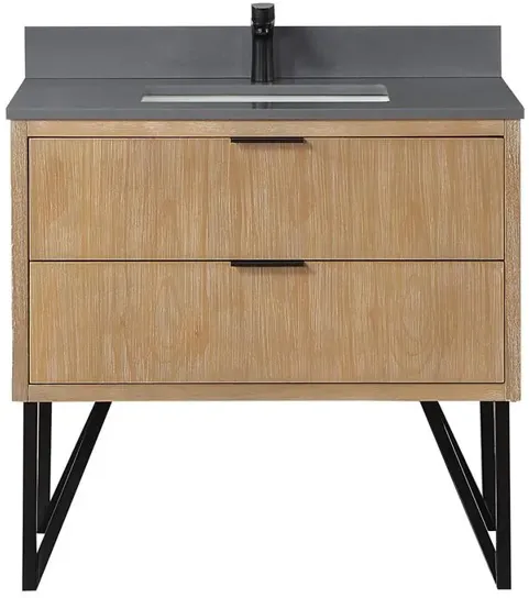 Altair 36 Single Bathroom Vanity in Weathered Pine without Mirror