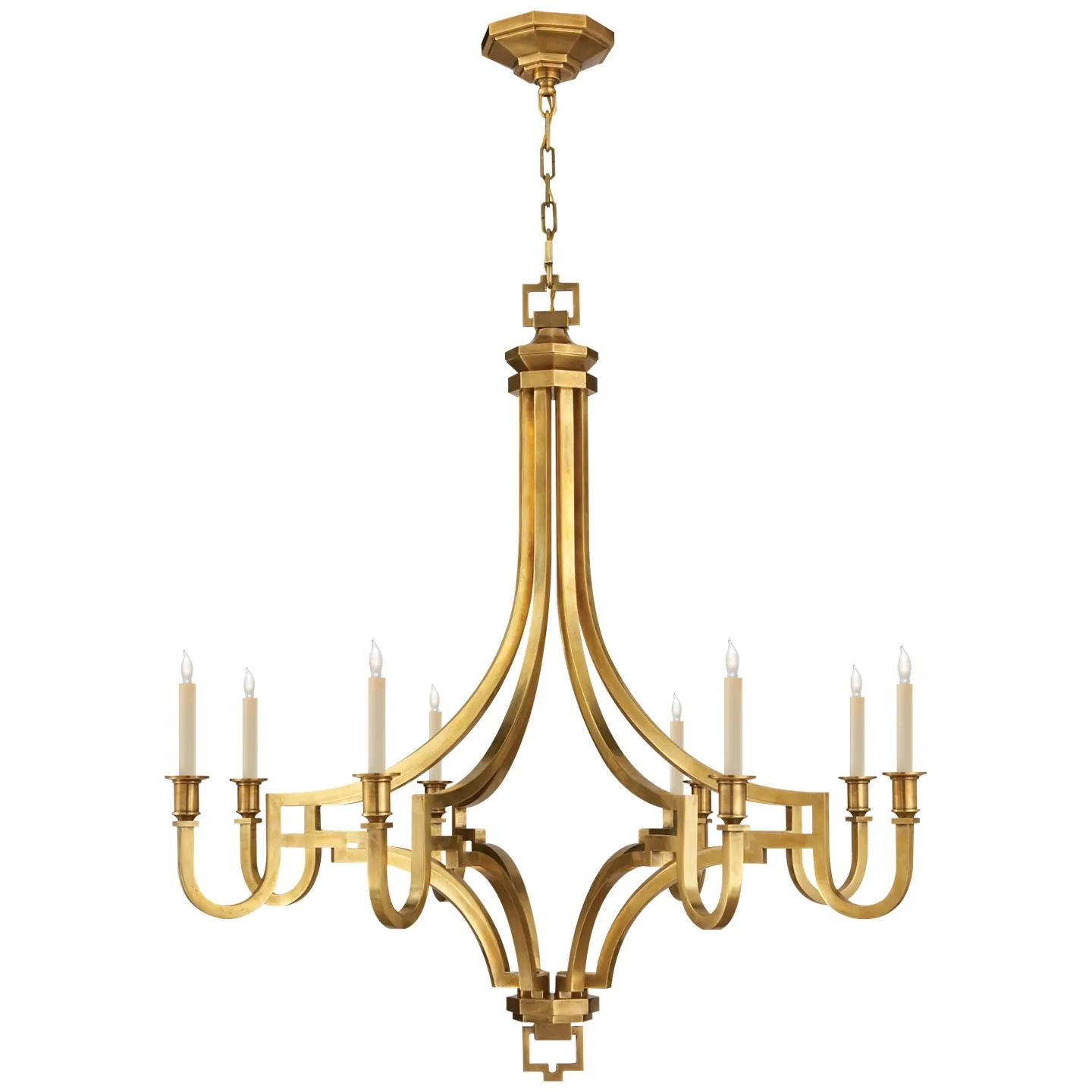 Mykonos Large Chandelier in Antique-Burnished Brass