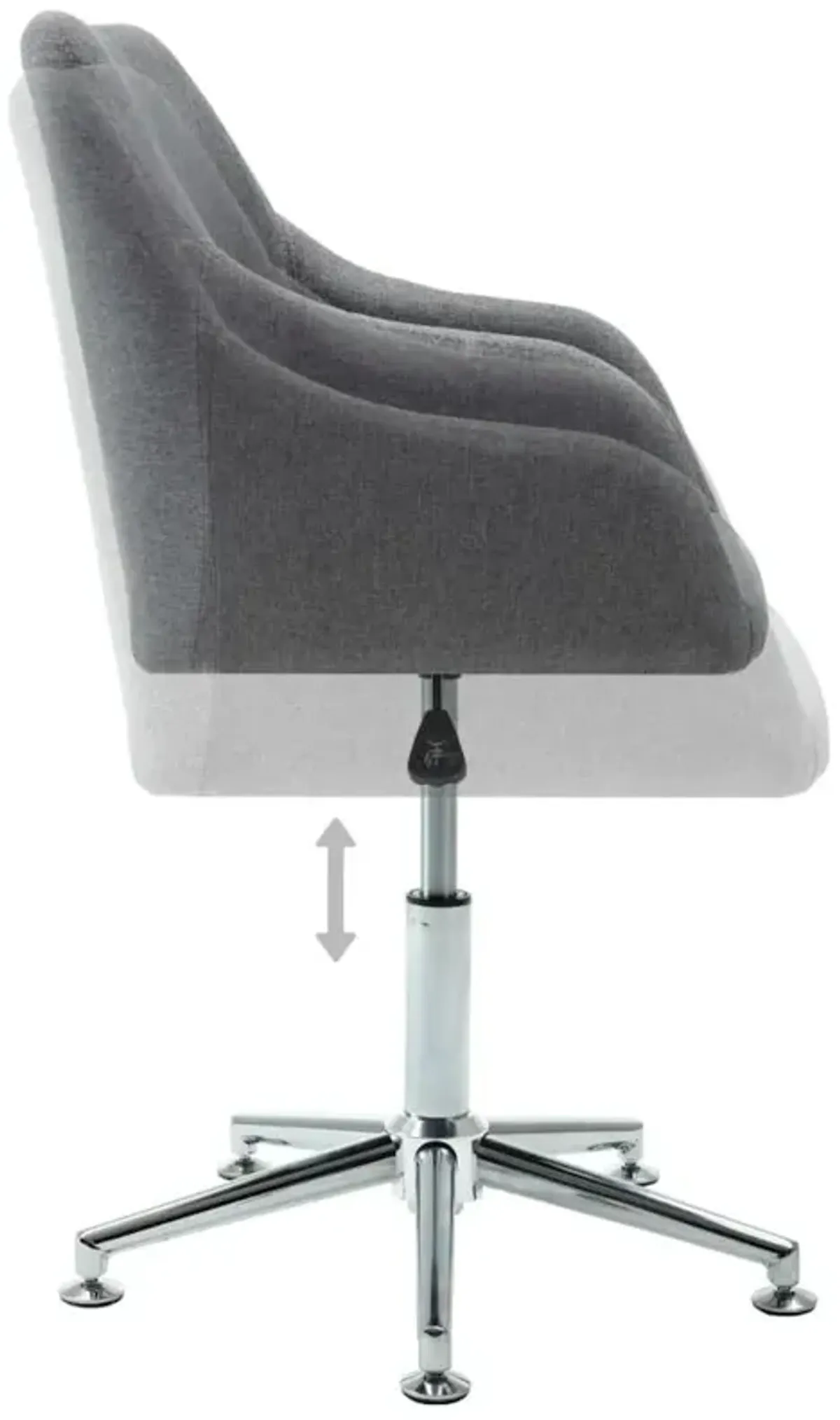 Swivel Dining Chair Light Gray Fabric