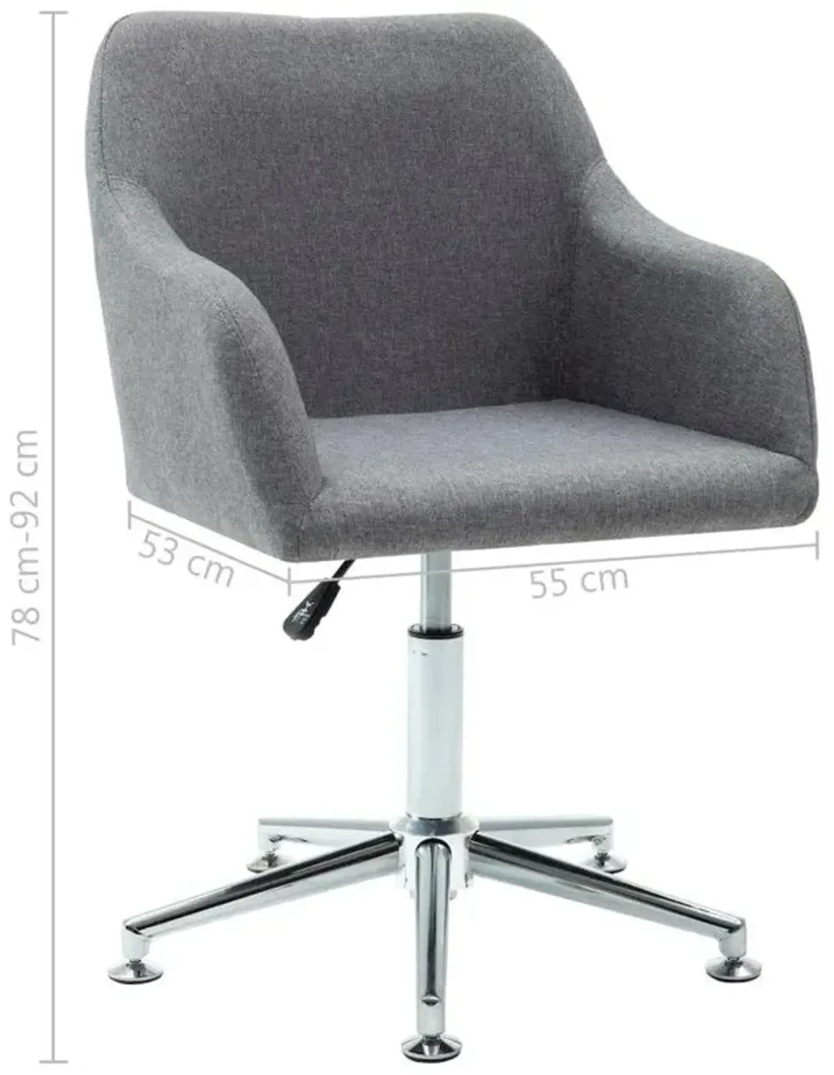 Swivel Dining Chair Light Gray Fabric