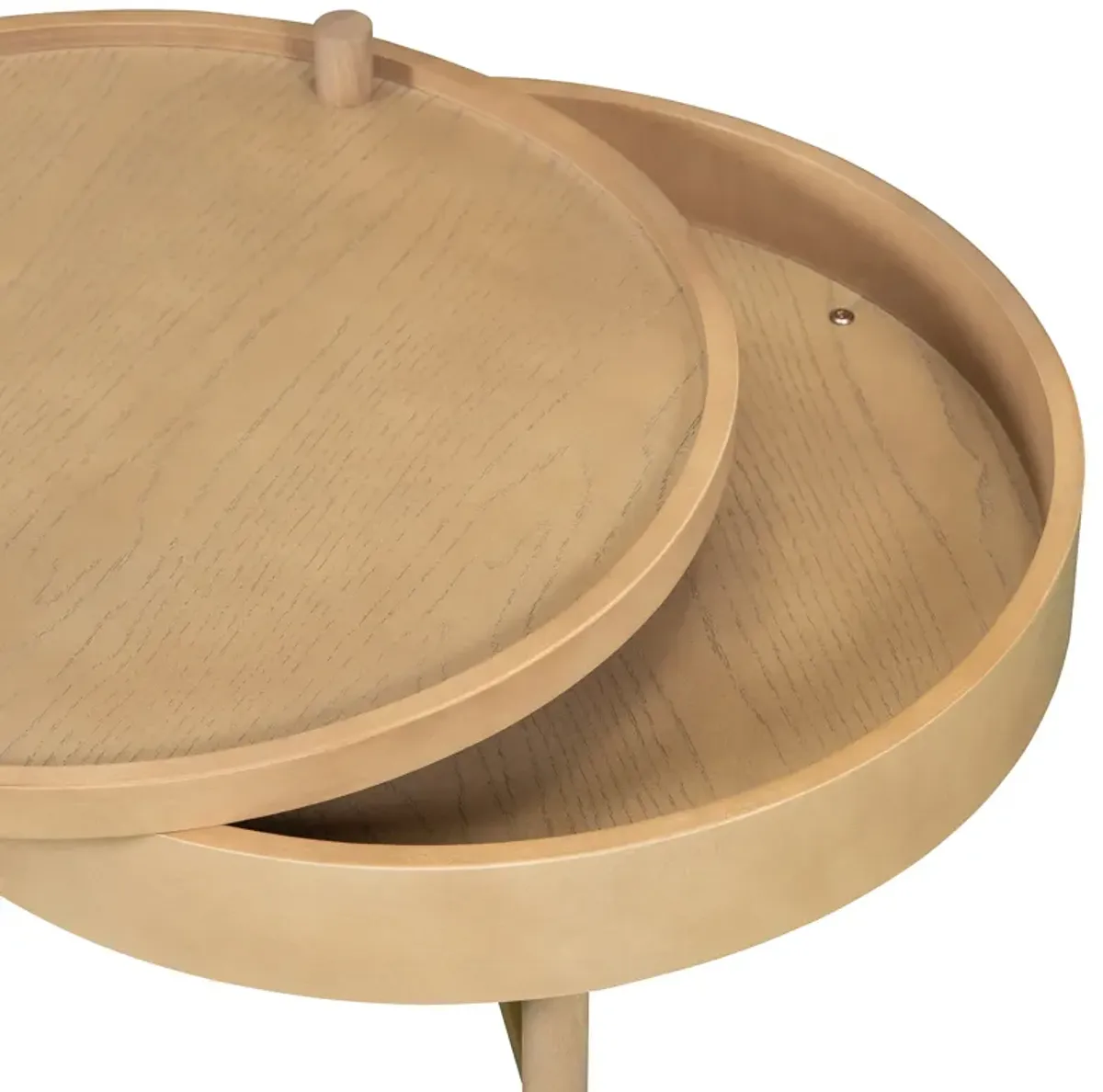 Merax Modern Round Wood Rotating Tray Coffee Table