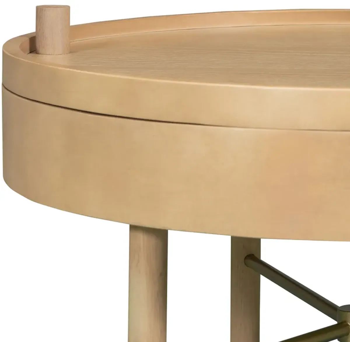 Merax Modern Round Wood Rotating Tray Coffee Table