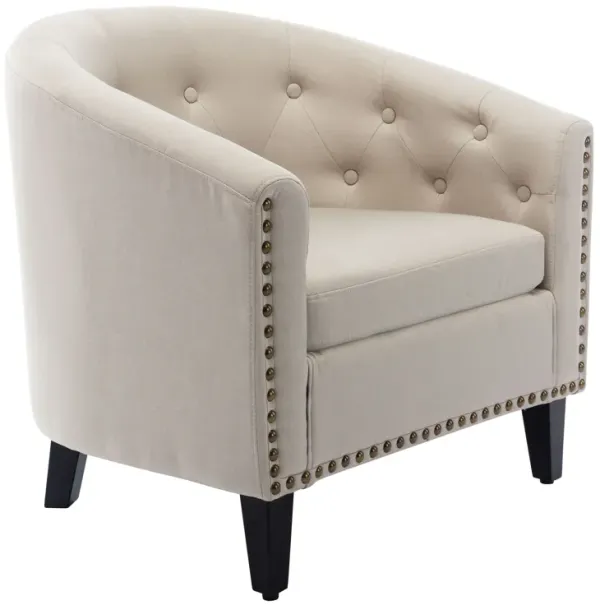 Merax PU Leather Tufted Barrel Chair Accent Chair
