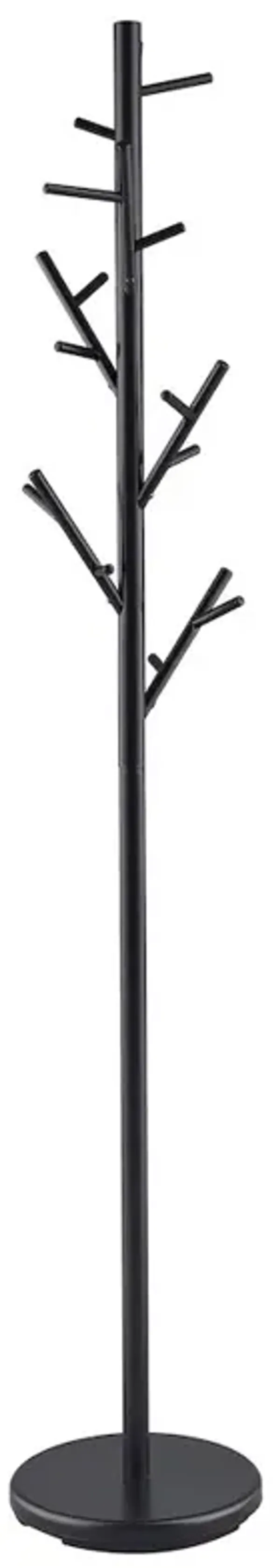 Clover 18 Hook Freestanding Metal Coat Rack Hat Hanger Black