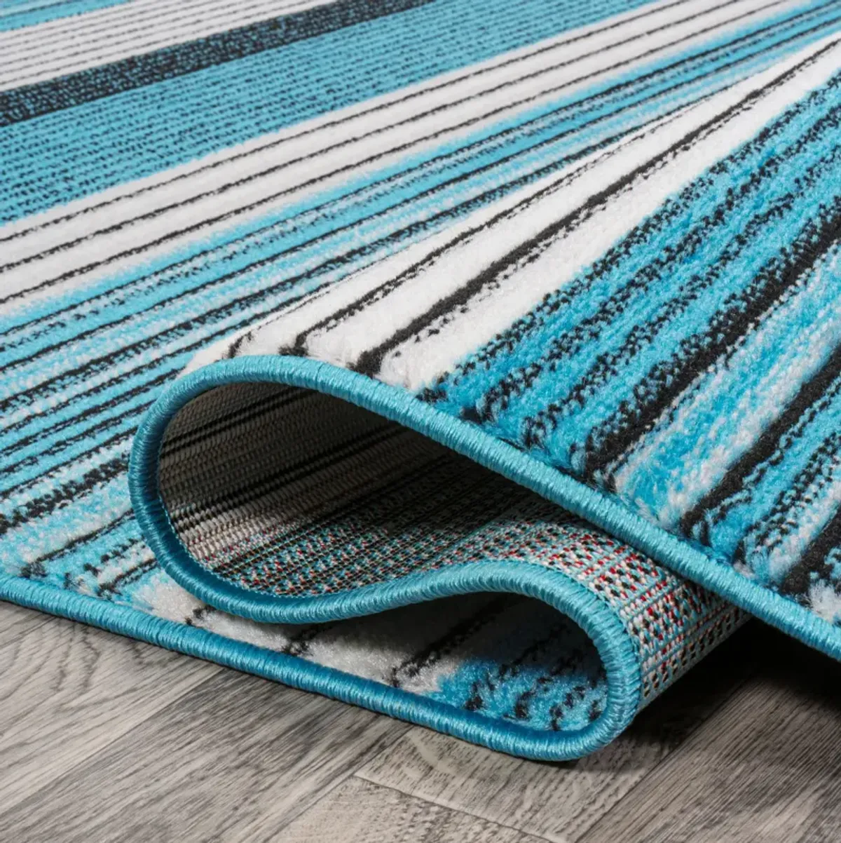 Duxbury Gradient Ticking Striped Area Rug