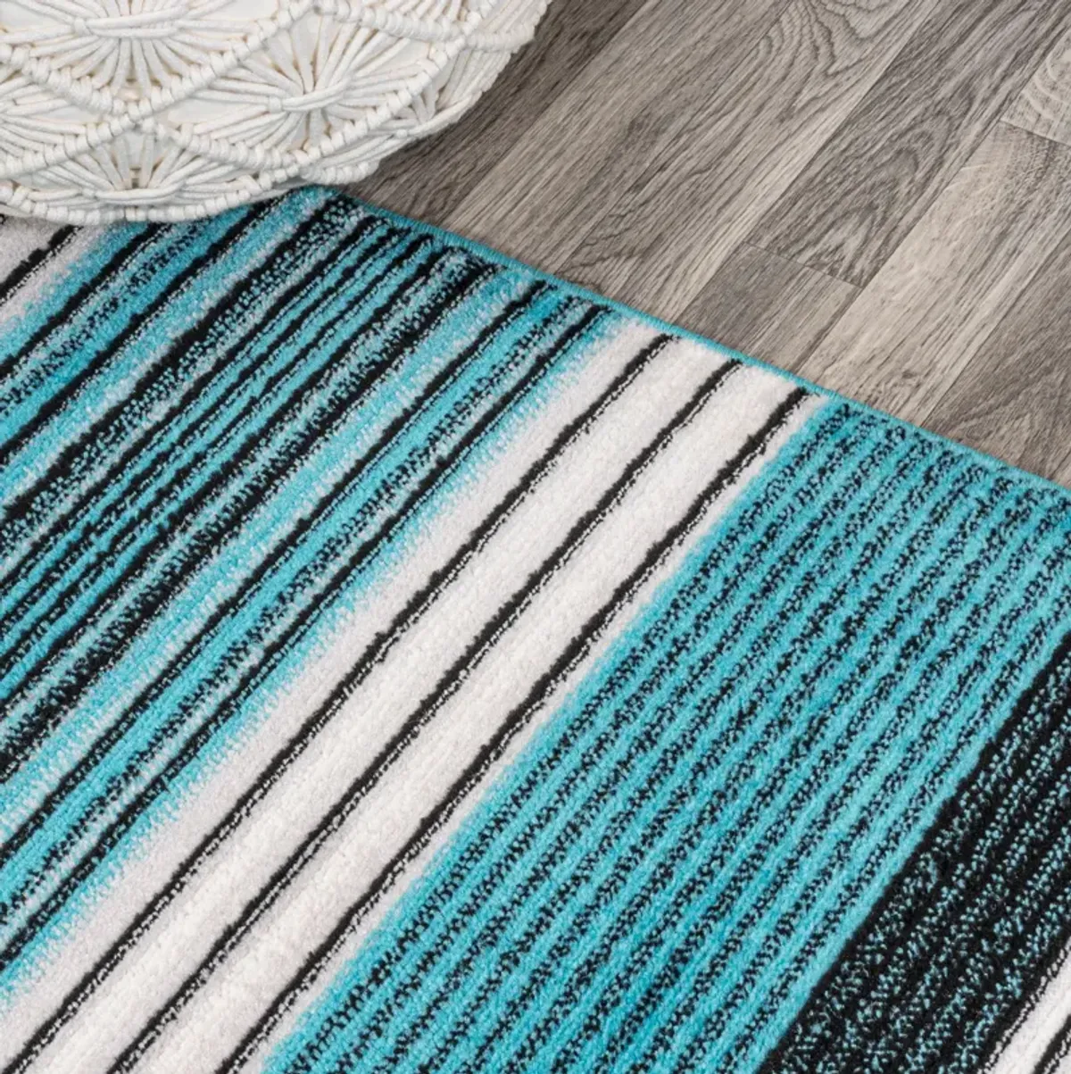 Duxbury Gradient Ticking Striped Area Rug