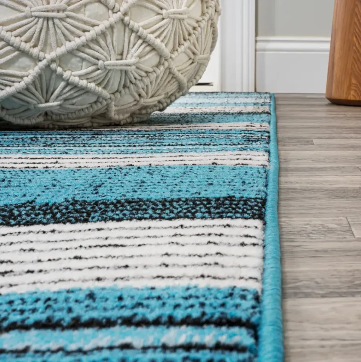 Duxbury Gradient Ticking Striped Area Rug