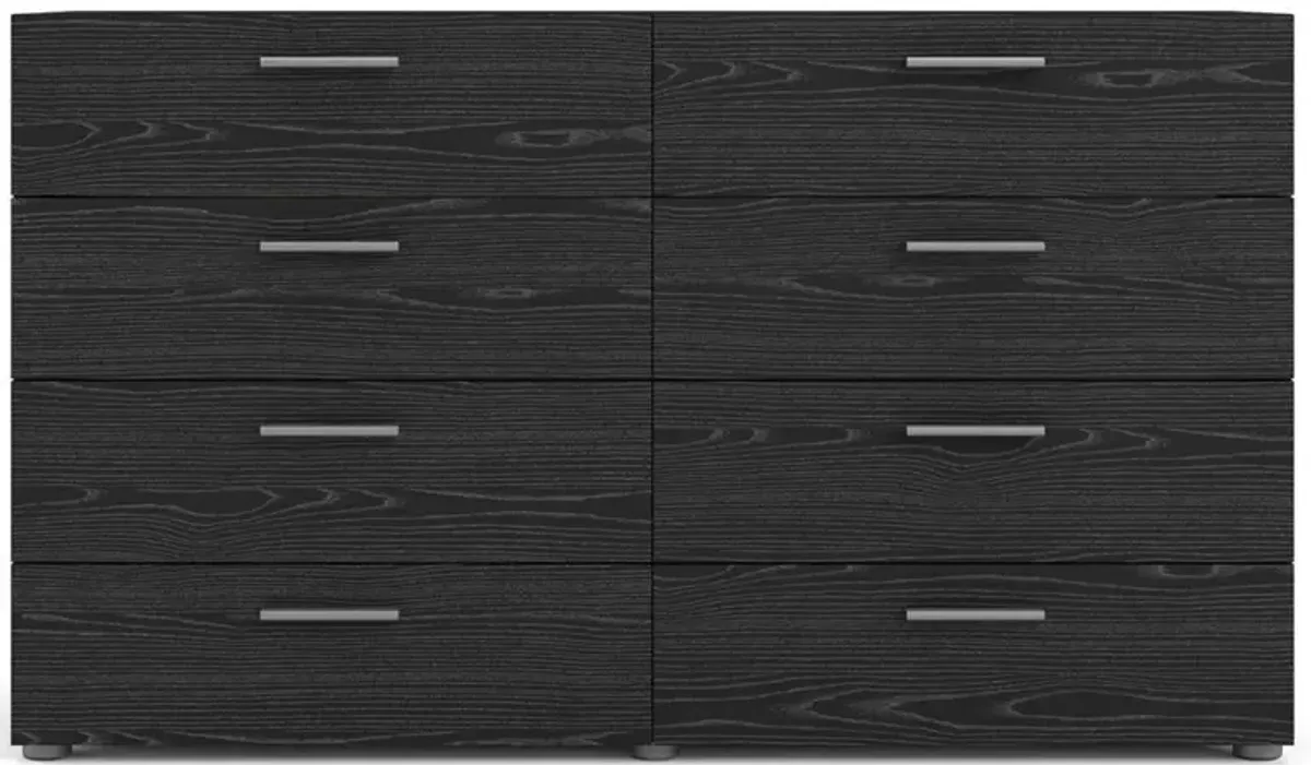 Tvilum Austin 8 Drawer Double Dresser, Black Woodgrain