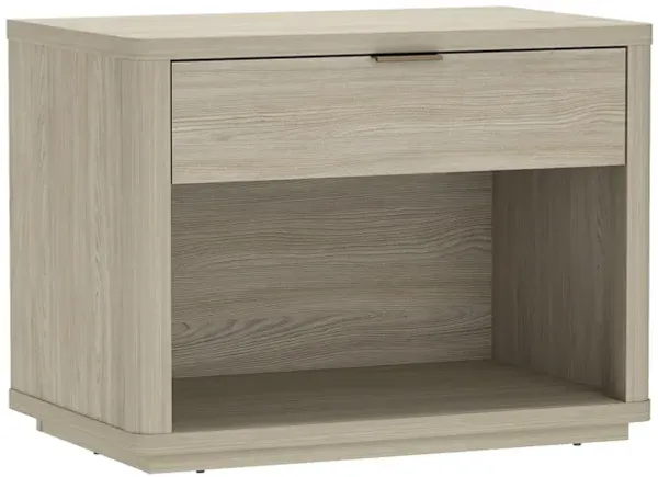 Evelyn Wide 1-Drawer Nightstand in Gray